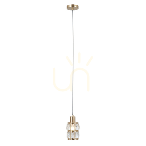 Kontrollera Italux Pendellampa Guld Kristall E27 PND-40668-1-HBR