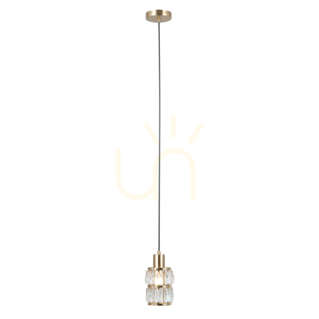 Kontrollera Italux Pendellampa Guld Kristall E27 PND-40668-1-HBR Italux Pendellampa Guld Kristall E27 PND-40668-1-HBR