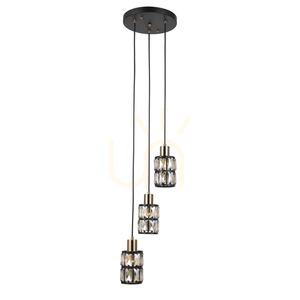 Italux Pendant Light 3xE27 Svart Bärnsten Glas PND-44236-3-BK-GD small 3