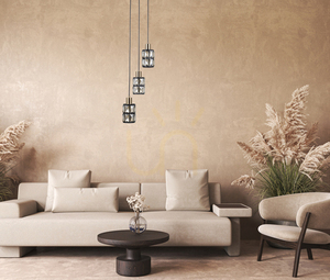 Italux Pendant Light 3xE27 Svart Bärnsten Glas PND-44236-3-BK-GD small 0
