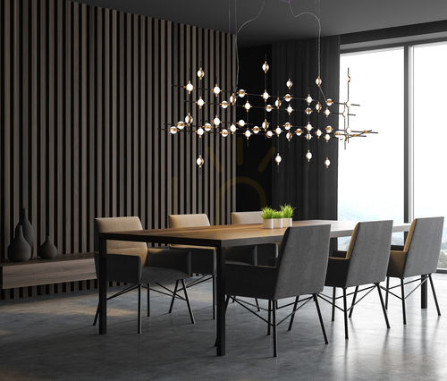 Kontrollera Italux Provenza svart LED pendellampa 55 ljuspunkter 3000K MD18001067-55A BG