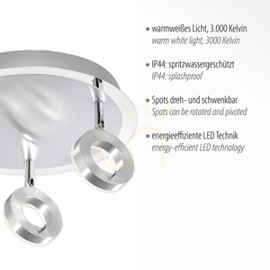 SILEDA plafond 6788-96 Silver 3xLED small 3