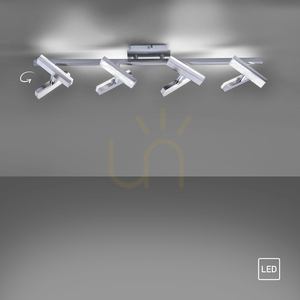 LED-plafond RICO 11278-55 stålfärgad med 8 justerbara huvuden 16,4 W 3000 K small 10