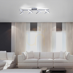 LED-plafond RICO 11278-55 stålfärgad med 8 justerbara huvuden 16,4 W 3000 K small 2