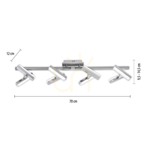 LED-plafond RICO 11278-55 stålfärgad med 8 justerbara huvuden 16,4 W 3000 K small 7