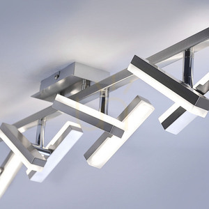 LED-plafond RICO 11278-55 stålfärgad med 8 justerbara huvuden 16,4 W 3000 K small 8