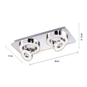 TIM Plafond 14521-17 Krom 4xLED small 8