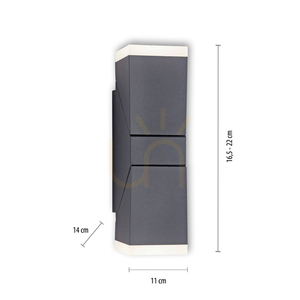 Utomhusvägglampa RYAN 9722-13 antracit 2xLED IP54 small 6