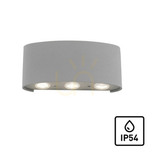 Silverfärgad LED-vägglampa CARLO 9488-21 6×LED small 1