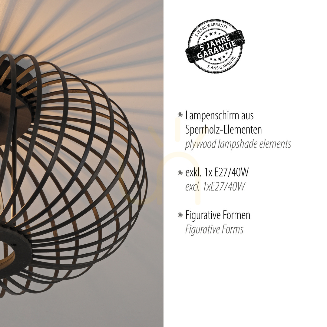 Visa Plafond RACOON 11410-18 Svart 5xE27 Plafond RACOON 11410-18 Svart 5xE27