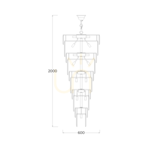 LUXE taklampa 19002/40-CHR krom 40xE14 small 1