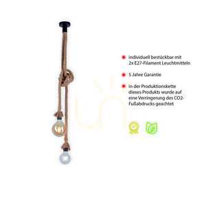 ROPE Taklampa 15482-18 Brun 2xE27 small 3