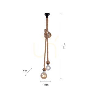 ROPE Taklampa 15482-18 Brun 2xE27 small 7
