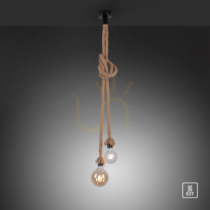 ROPE Taklampa 15482-18 Brun 2xE27 small 8