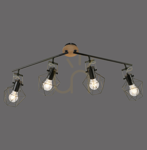 Kontrollera Plafond JARO 15674-78 Svart 4xE27
