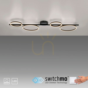 Zuma Line MINI RITUS 14211-18 svart LED-taklampa, 4 ljuspunkter small 12