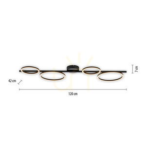 Zuma Line MINI RITUS 14211-18 svart LED-taklampa, 4 ljuspunkter small 8