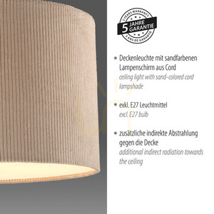 GREEN DURO Plafond 14891-39 Beige 1xE27 small 4