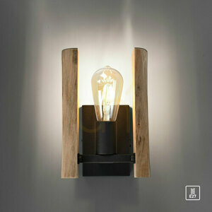 Vägglampa LOG 15701-79 Svart 1xE27 small 9