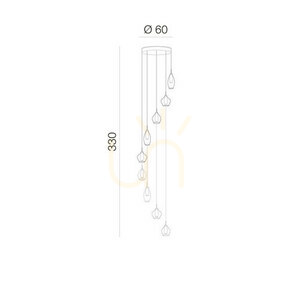 Azzardo AMBER MILANO 9 Taklampa i koppar small 2