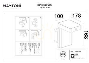 Maytoni Nordis O140WL-L2BK svart solcellsdriven LED-vägglampa 2 W 3000 K IP65 small 7