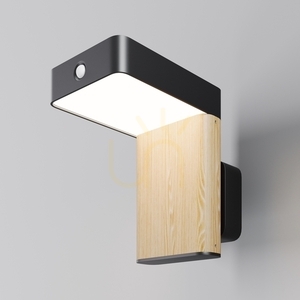 Maytoni Nordis O140WL-L2BK svart solcellsdriven LED-vägglampa 2 W 3000 K IP65 small 0