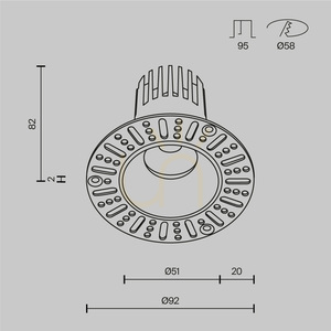DIP infälld takarmatur DL119-10W-2,7K-TRS-W Maytoni small 7