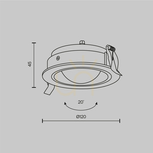 LENS infälld takarmatur DL105-12W3K-B IP44 Maytoni small 9