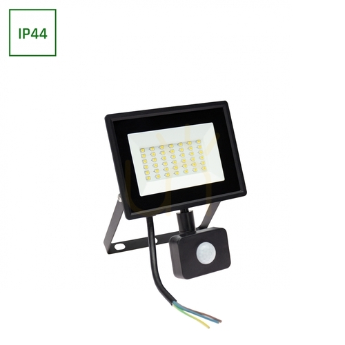 Kontrollera LED-strålkastare Noctis Lux 3 30W NW 230V IP44 150x190x53mm Svart Pir Rörelsesensor