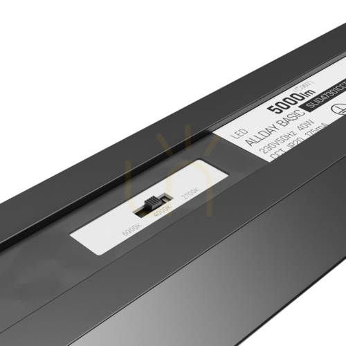 Kontrollera ALLDAY BASIC ljusramp 40W 3 CCT 230V 90st IP20 1203x42x37mm Svart Pr Ugr<19 5 års garanti.