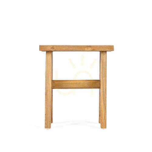 Kontrollera Pall Bazar Bizar Siku i återvunnen teak, natur, 40x25x45 cm