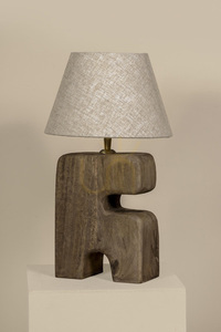 BAZAR BIZAR L’Objet S bordslampa i brunt trä, E27 small 2