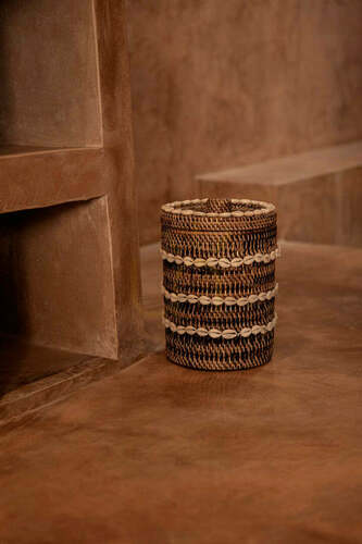 Kontrollera Rottingkorg Shell Baskets naturbrun 21x21x30 cm