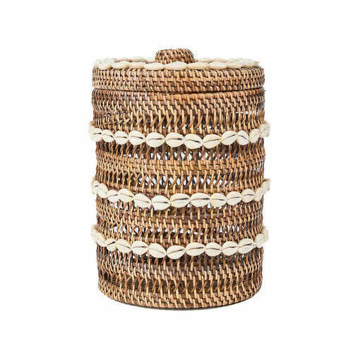 Kontrollera Rottingkorg Shell Baskets naturbrun 21x21x30 cm