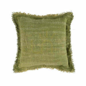 Kuddfodral med fransar grön 50x50 cm small 0
