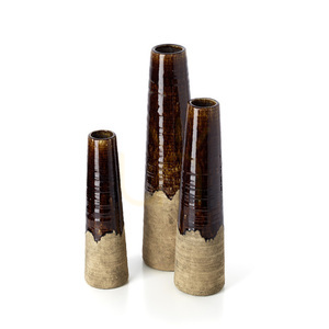 BAZAR BIZAR Amber Cone vas brun-beige S 39,5 cm small 5