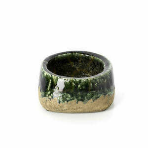 Låg växtskål The Moss Bowl, stengods, betonggrön, Ø 16,5 cm, h. 8 cm small 1