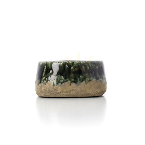 Låg växtskål The Moss Bowl, stengods, betonggrön, Ø 16,5 cm, h. 8 cm small 3