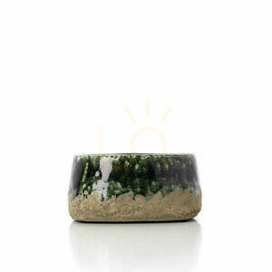 Låg växtskål The Moss Bowl, stengods, betonggrön, Ø 16,5 cm, h. 8 cm small 0