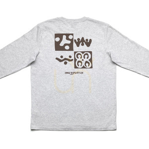 Långärmad T-shirt Checkerboard Värmegrå XL small 3