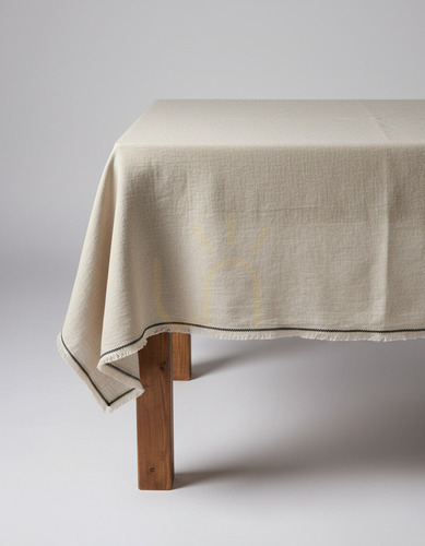 Kontrollera Bordsduk Toscana Naturell Svart 150x300 Table Linen