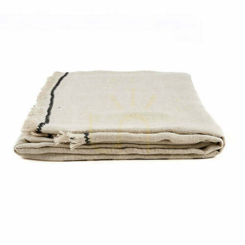 Kontrollera Bordsduk Toscana Naturell Svart 150x300 Table Linen