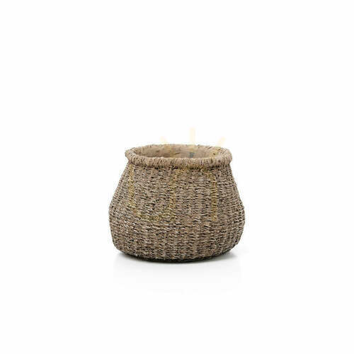 Kontrollera Kruka Planters handgjord brun fuskpuff S 16,7x13 cm