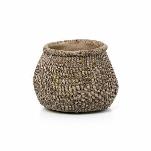 Kontrollera Kruka Planters Handgjord Brun Fuskpuff L 23,5x25x19 cm
