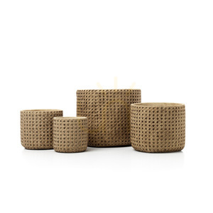 Krukor Planters RattanRock handgjord natur 26x24 cm XL small 4