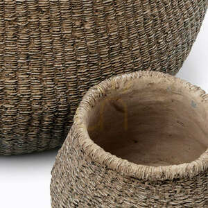 Krukor Planters handgjord brun fuskpuff M small 1