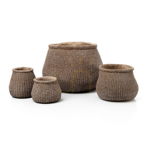 Krukor Planters handgjord brun fuskpuff M small 3