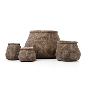 Krukor Planters handgjord brun fuskpuff M small 4
