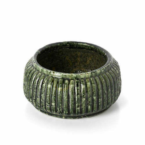 Kontrollera Handgjord kruka Planters Skogsgrön låg 23,5 cm