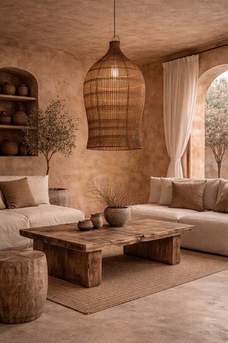 Kontrollera Pendel lampa Woven Bell Mörk Valnöt XL Oversized Collection